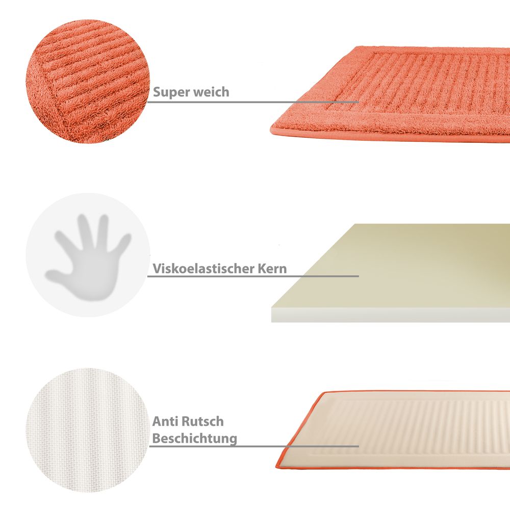 PANA® Memoryfoam Frottee Badematte • 50x80 cm • versch. Farben