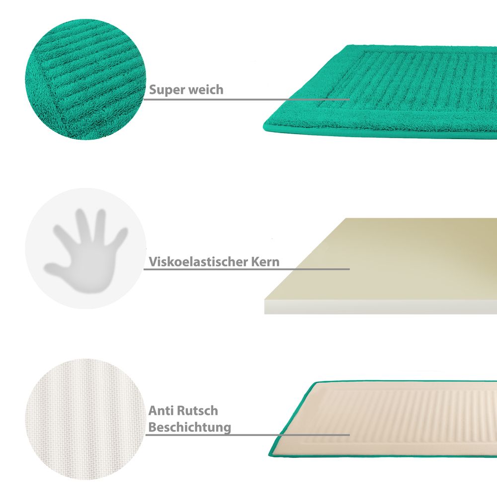 PANA® Memoryfoam Frottee Badematte • 50x80 cm • versch. Farben