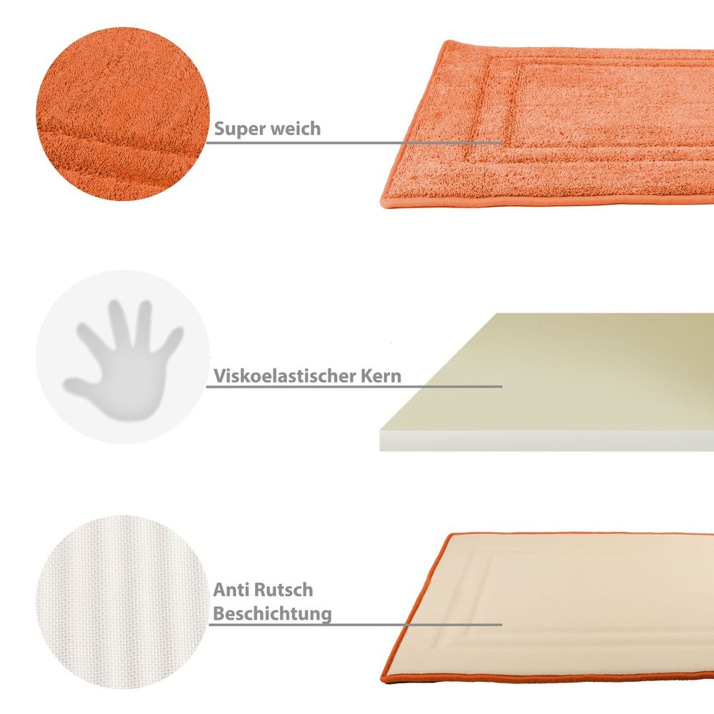 PANA® Memoryfoam Frottee Badematte • 50x80 cm • versch. Farben