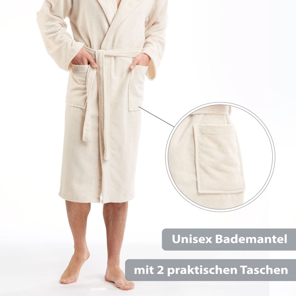 PANA® Bademantel aus Baumwolle/Polyester • versch. Farben & Größen