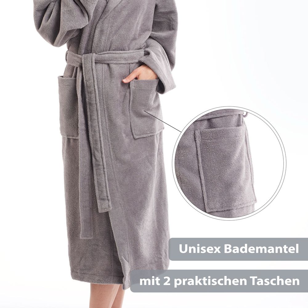 PANA® Bademantel aus Baumwolle/Polyester • versch. Farben & Größen