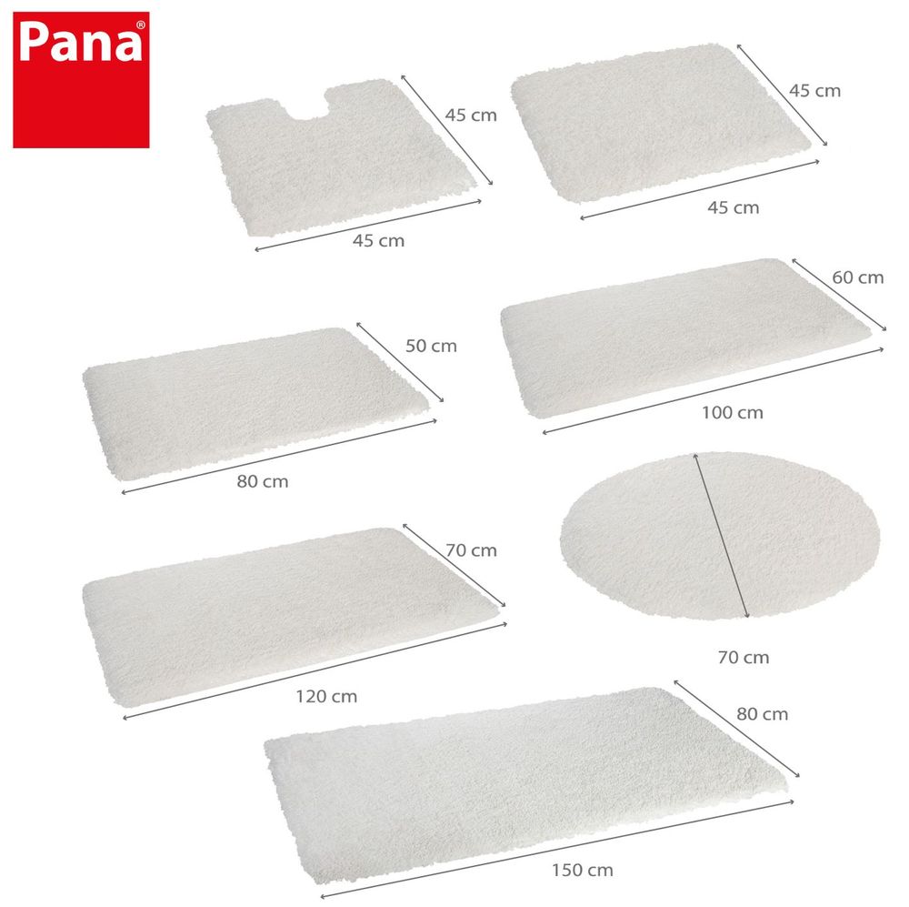 PANA® Flauschige Hochflor Badematten • in versch. Größen, Formen & Farben
