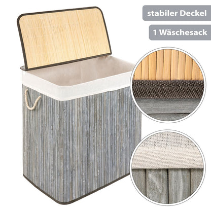 PANA® ECO Bambus Wäschekorb • versch. Größen & Farben