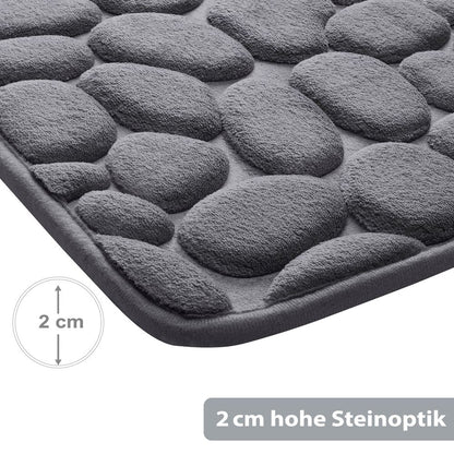 PANA® Badematte mit Memory Foam im Stein Design • versch. Farben