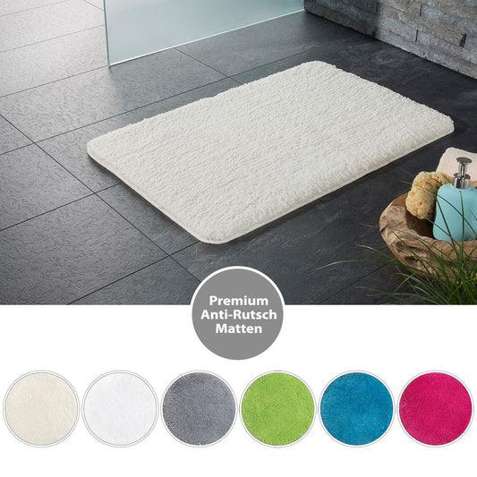 PANA® Flauschige Hochflor Badematte • versch. Größen, Formen & Farben