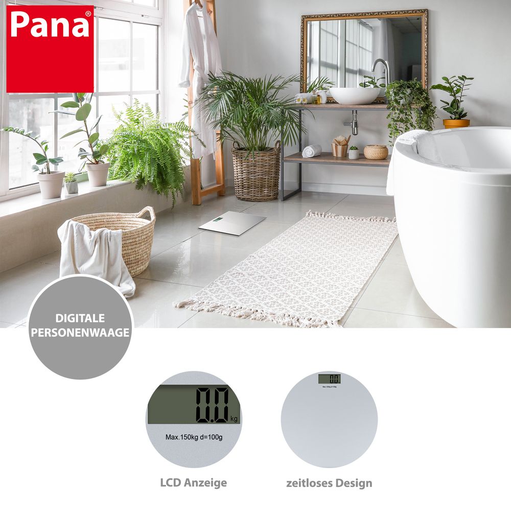 PANA® digitale Personenwaage mit LCD Display • max. 150kg – Pana