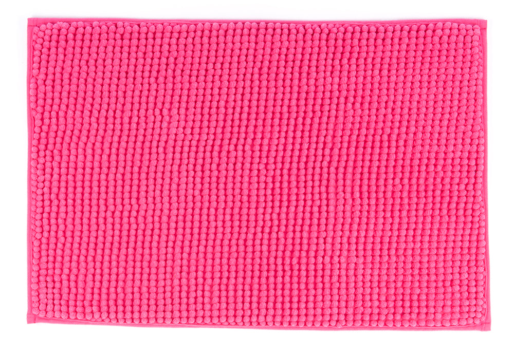 Auf diesem Bild befindet sich ein rutschfester Badewannen-Vorleger aus Microfaser in der Farbe pink.